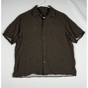 Rag & Bone Dalton Shirt Mens Medium Brown Floral Designer Button Up Short Sleeve